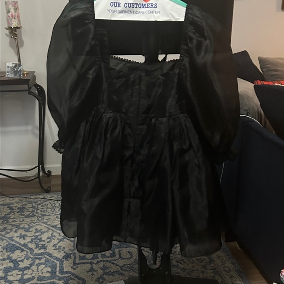 Selkie Black Dress with Puff Sleeves nwot - Picture 7 of 7